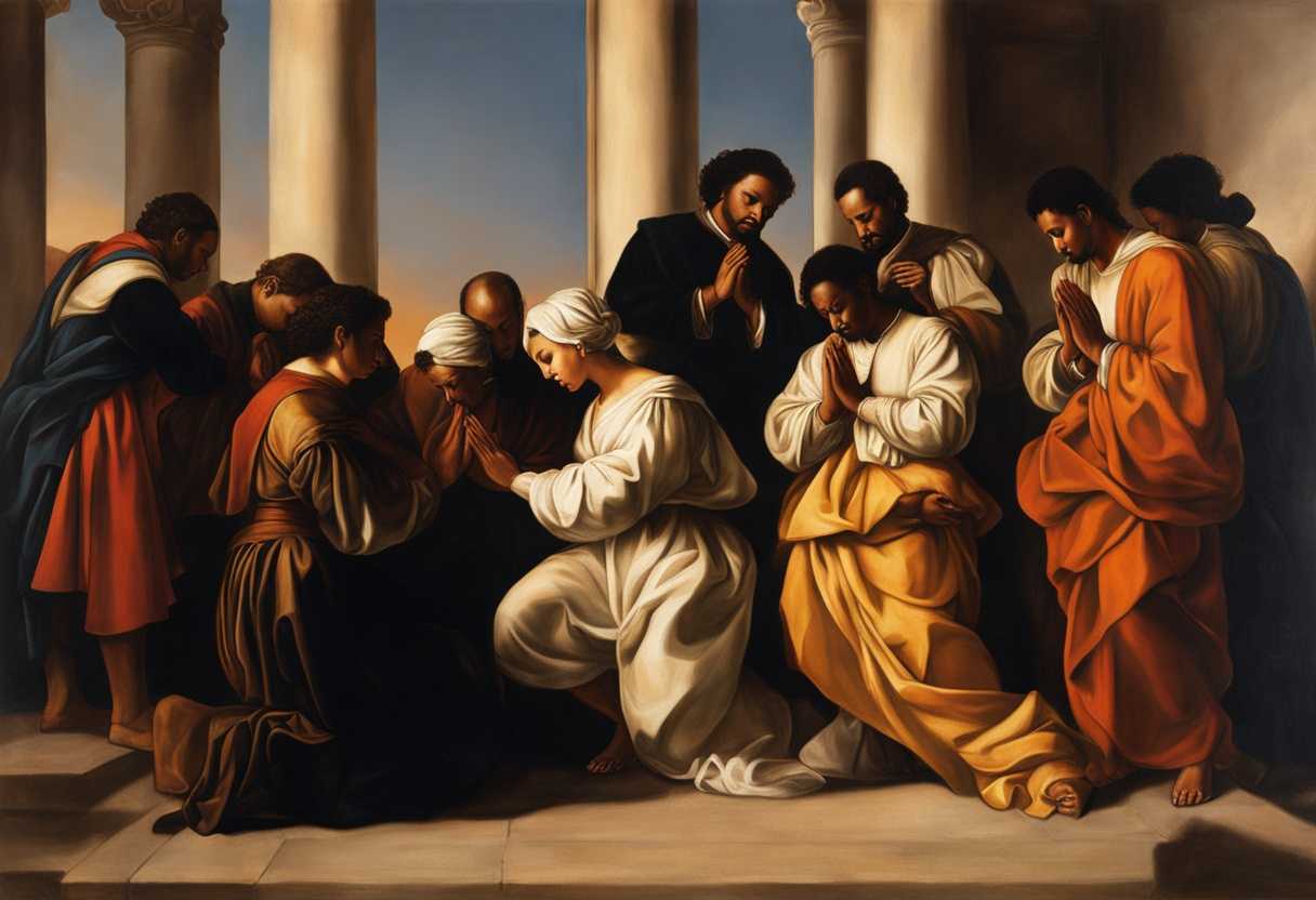 A-diverse-group-of-individuals-pray-together-in-the-peaceful-glow-of-sunset_padx