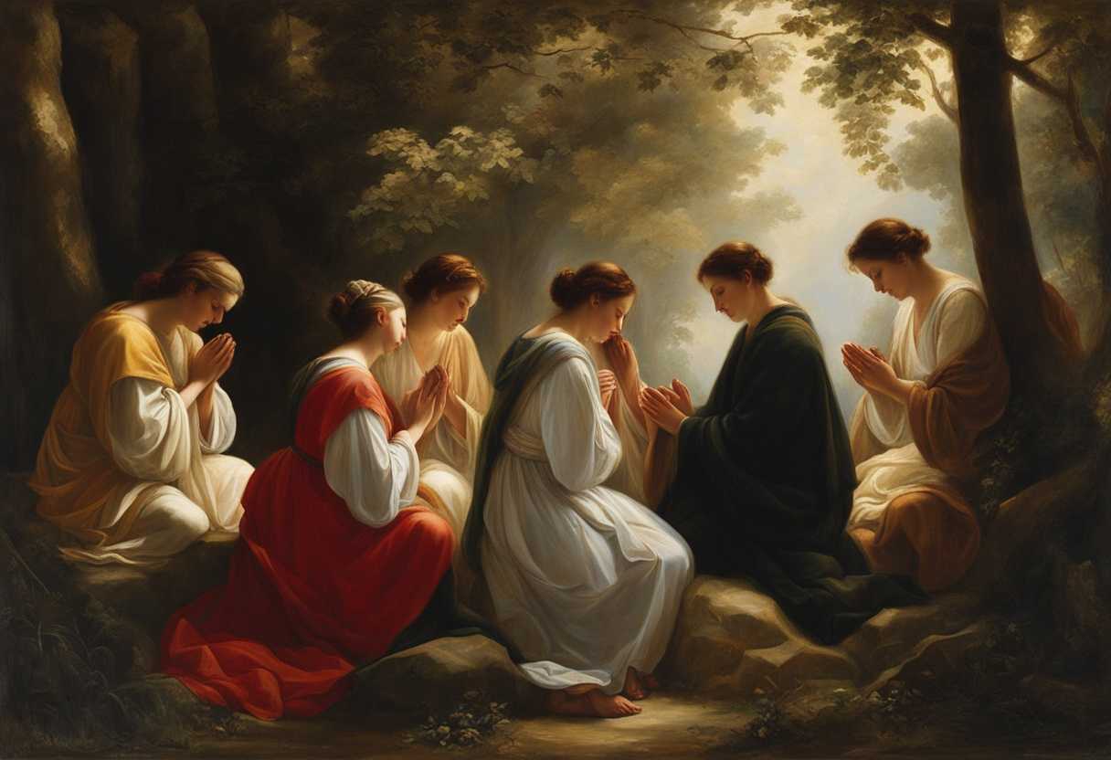 A-serene-gathering-in-prayer-hands-clasped-soft-light-filtering-through-trees-evoking-unity_ivwb