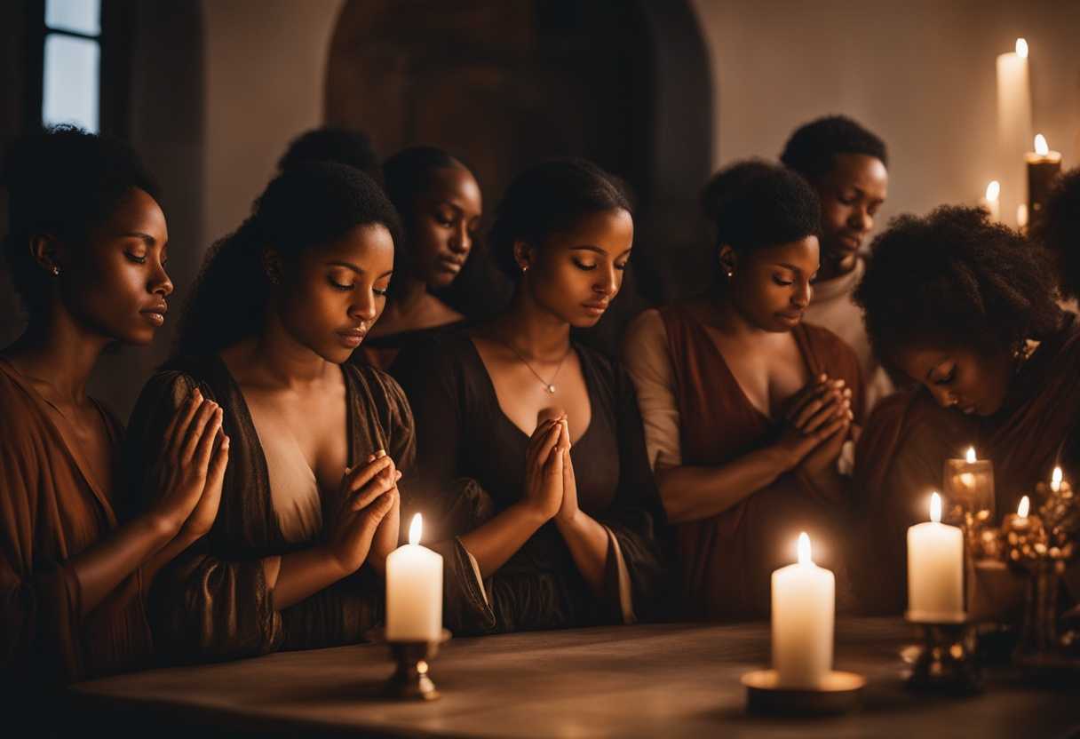 A-diverse-group-prays-together-hands-clasped-in-a-serene-candlelit-atmosphere_yfvy