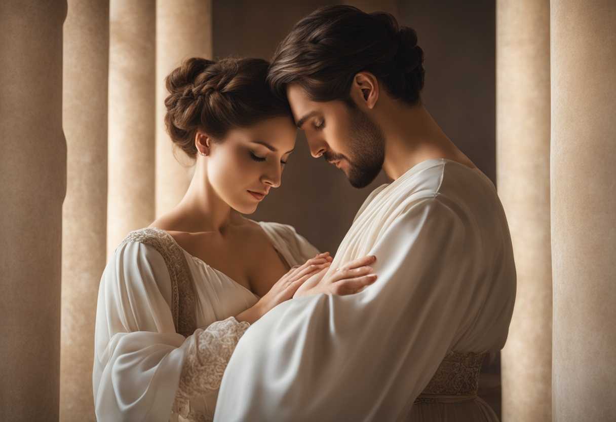 Expectant-parents-pray-together-hands-clasped-surrounded-by-soft-light-and-serene-warmth_camv