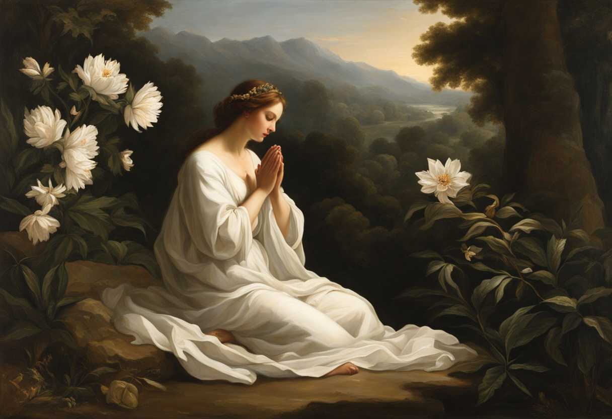 A-serene-figure-in-prayer-surrounded-by-nature's-tranquility-radiating-peace-and-hope_agcl