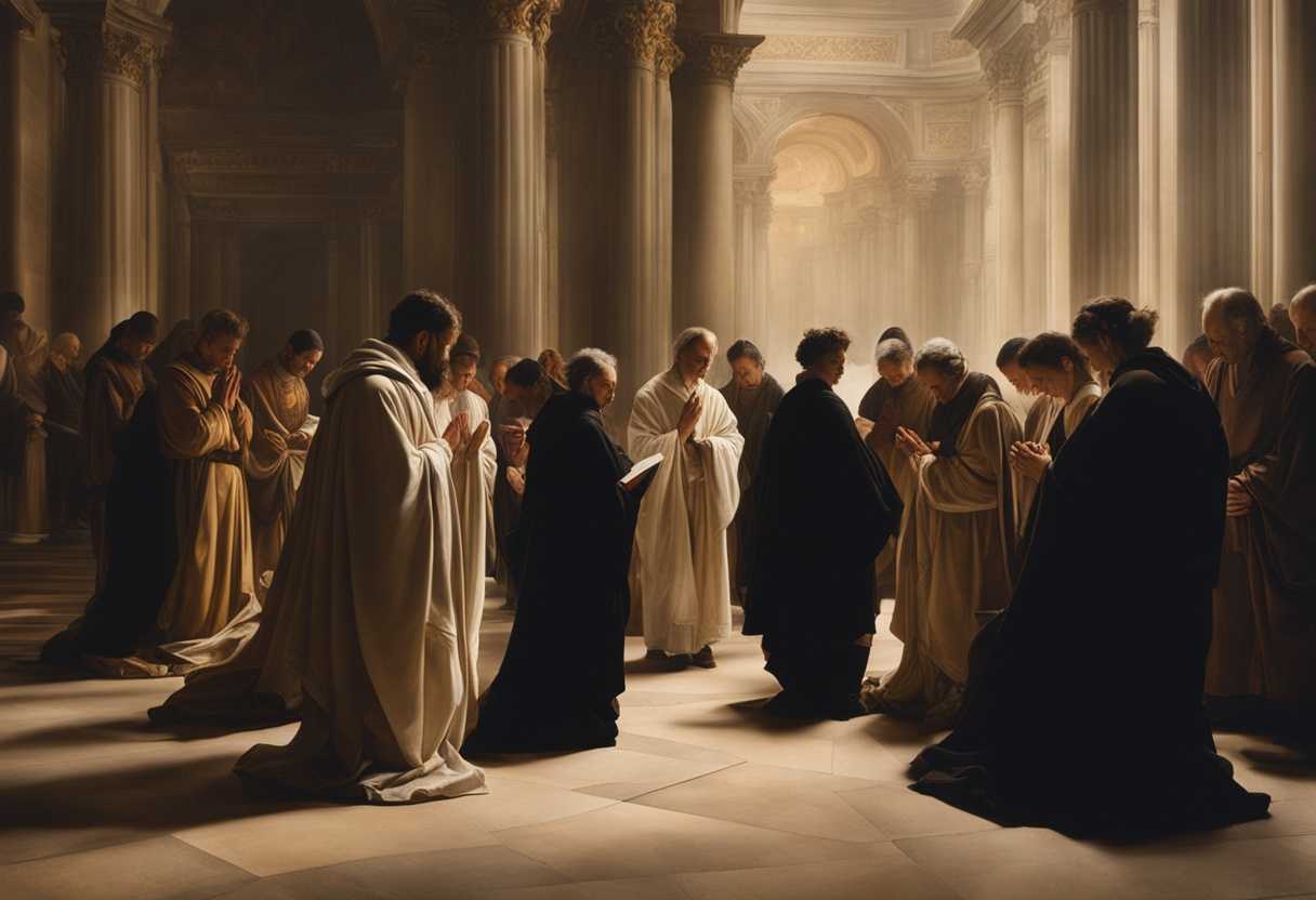 A-serene-gathering-of-individuals-in-prayer-seeking-calm-amidst-anxiety-illuminated-by-soft-light_jndx