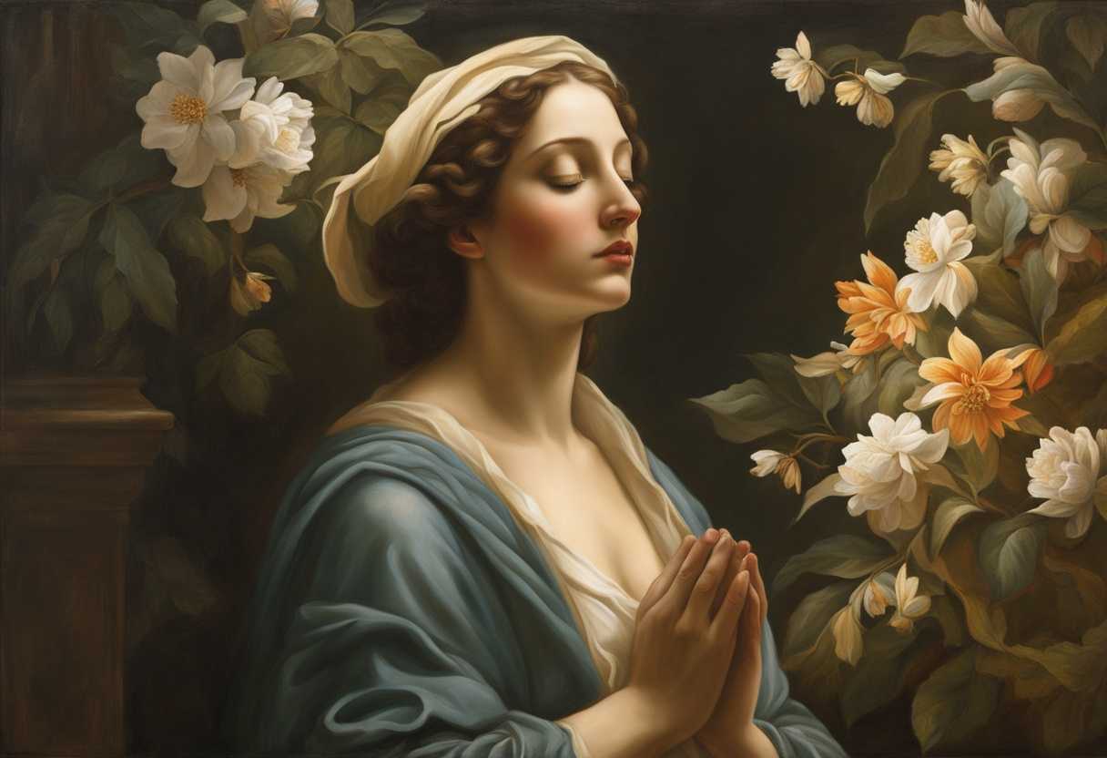 A-serene-figure-in-prayer-embraced-by-nature's-tranquility-and-soft-filtering-light_kmhy