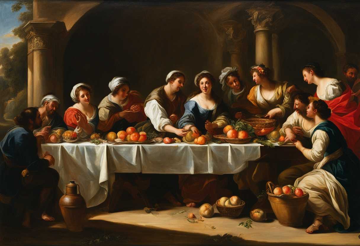 A-sunlit-gathering-around-a-rustic-table-filled-with-vibrant-foods-and-laughter_pyht