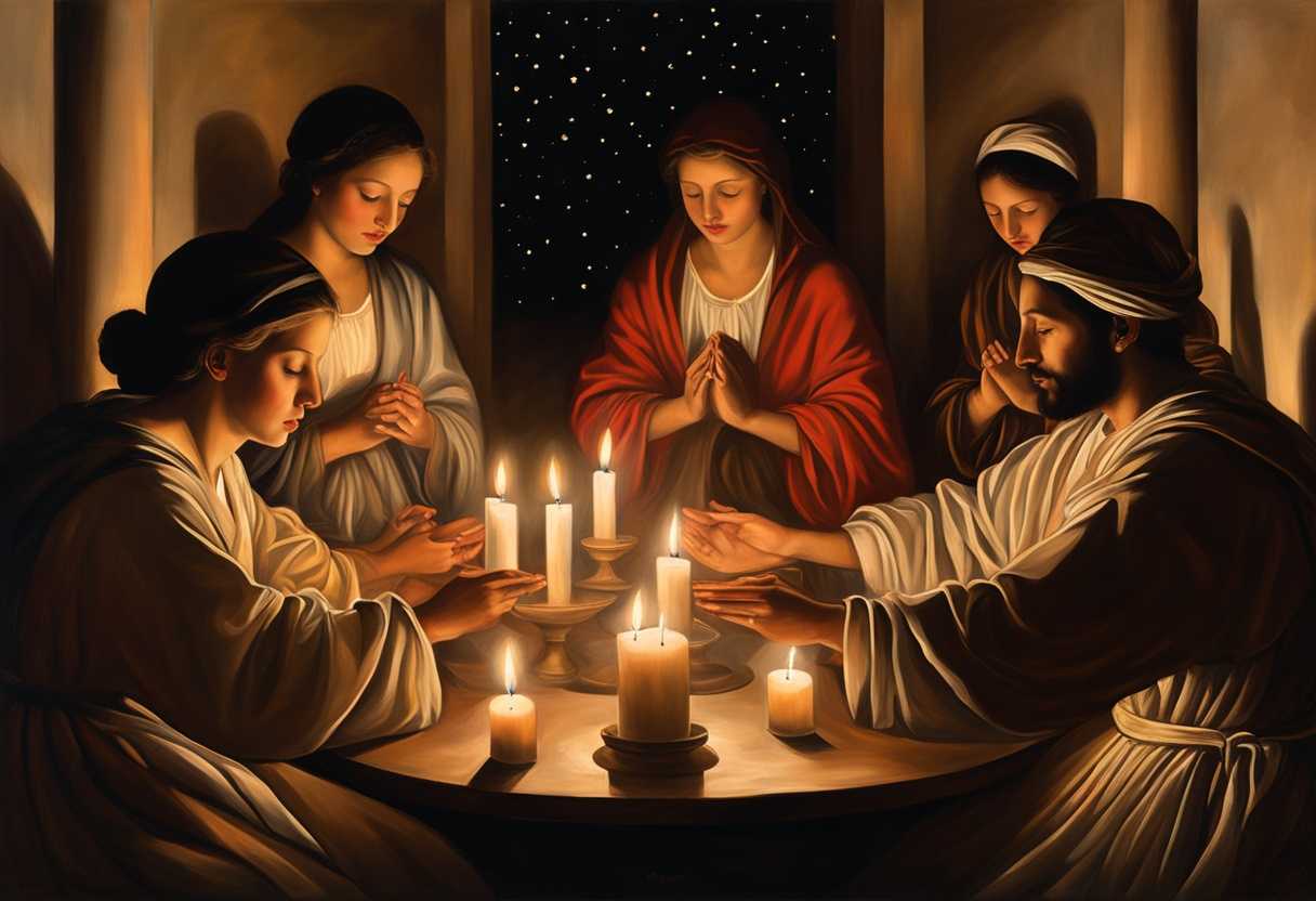 Candlelit-prayer-circle-serene-faces-clasped-hands-hearts-open-to-the-universe's-blessings_jyye