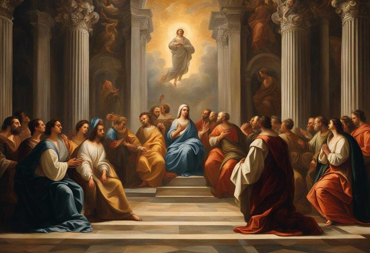 group-of-people-praying-serene-atmosphere-spiritual-connection-hope-and-supplication-solemnity-