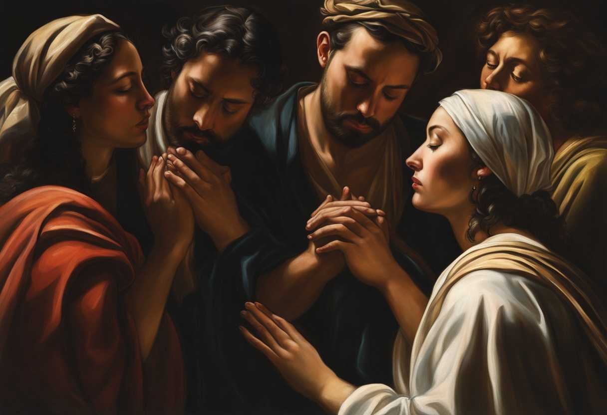 A-diverse-group-of-individuals-in-a-circle-heads-bowed-in-prayer-bathed-in-soft-light_sqky