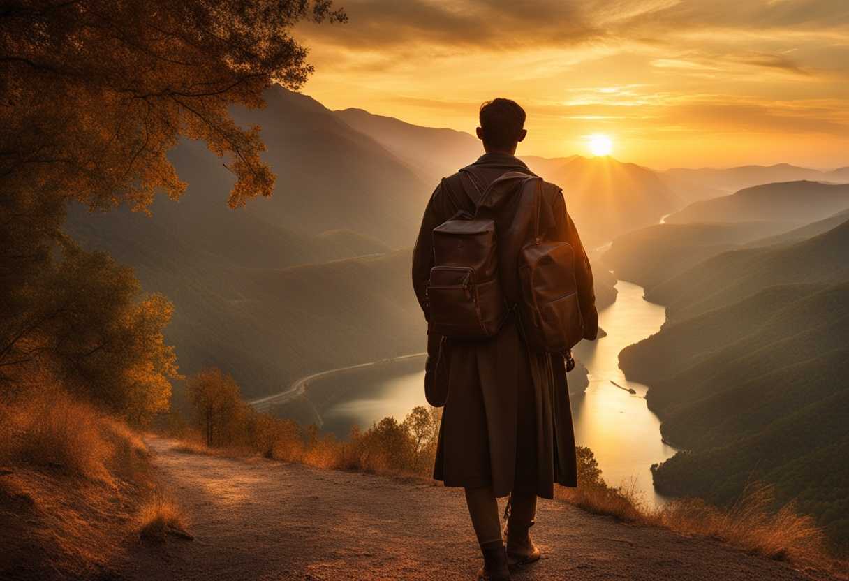 A-determined-traveler-gazes-at-a-sunrise-symbolizing-hope-and-resilience-on-their-journey_qicc