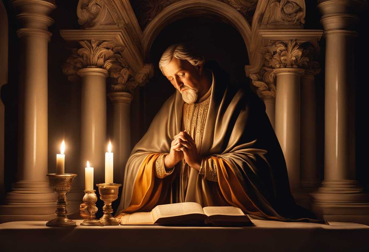 Devout-figure-praying-to-St-Erasmus-candlelit-altar-serene-atmosphere-intricate-religious-iconogr_afke