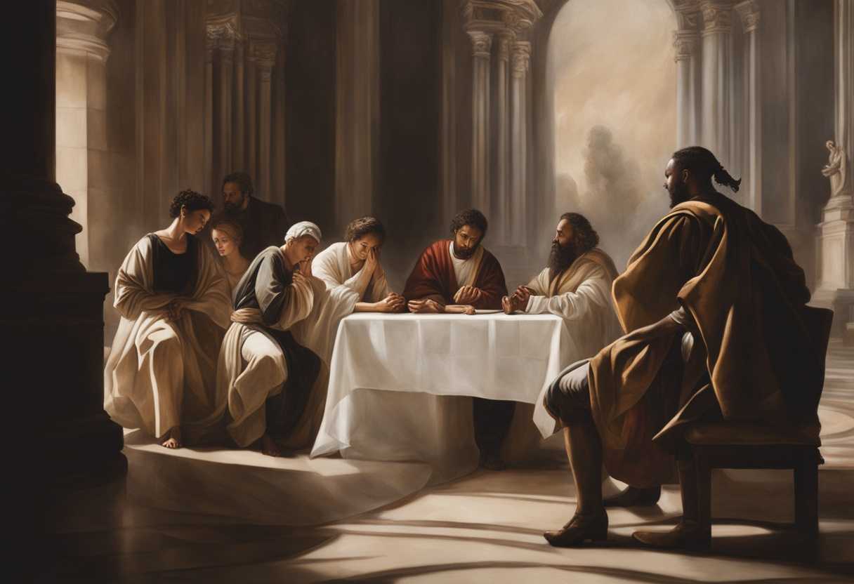 A-diverse-group-of-individuals-pray-together-bathed-in-soft-light-seeking-solace-and-guidance_qhrg