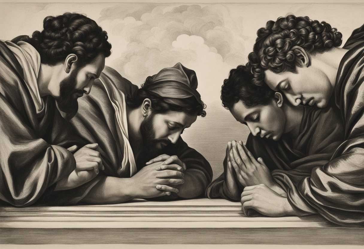 A-diverse-group-of-individuals-pray-together-with-heads-bowed-and-hands-clasped-tightly_wwwa