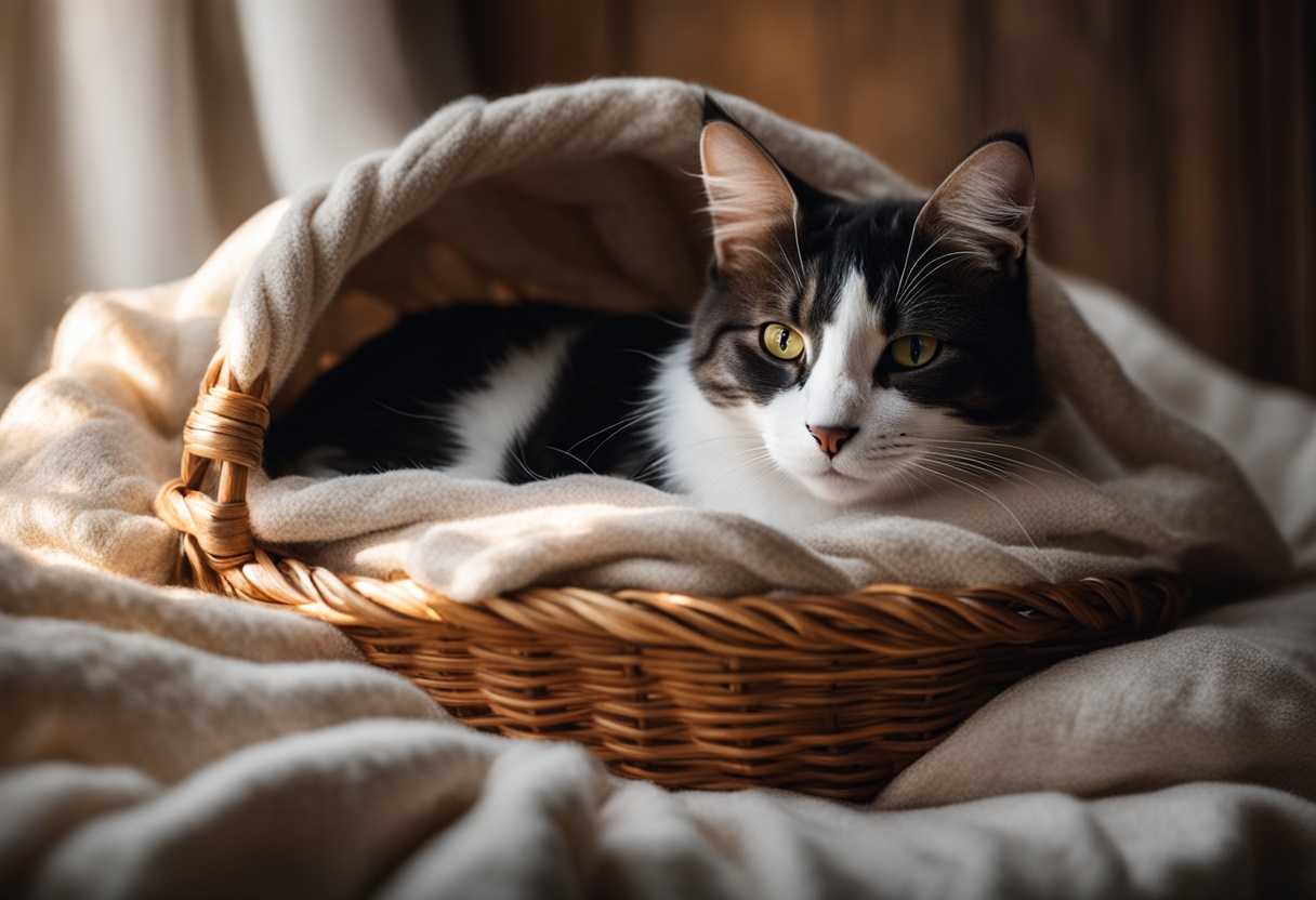 A-serene-cat-nestled-in-a-cozy-basket-surrounded-by-soft-blankets-gentle-sunlight-streaming-in_huzm