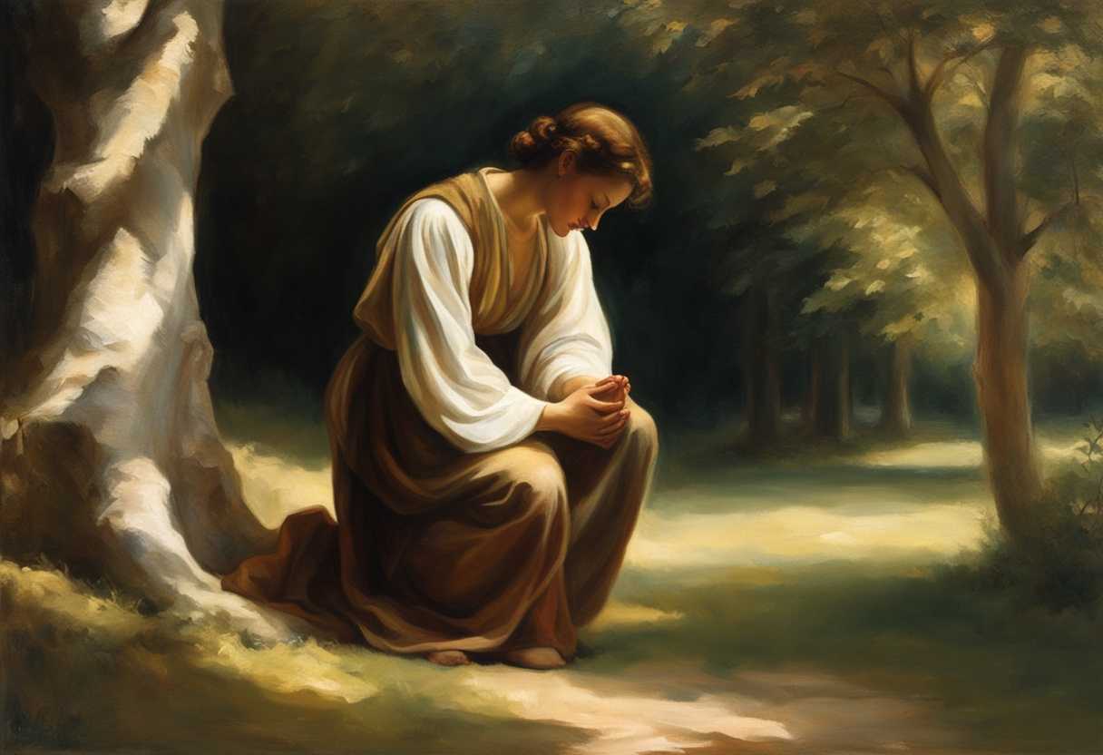A-serene-figure-kneeling-in-prayer-soft-light-filtering-through-trees-peaceful-atmosphere-gentle-_rnsk