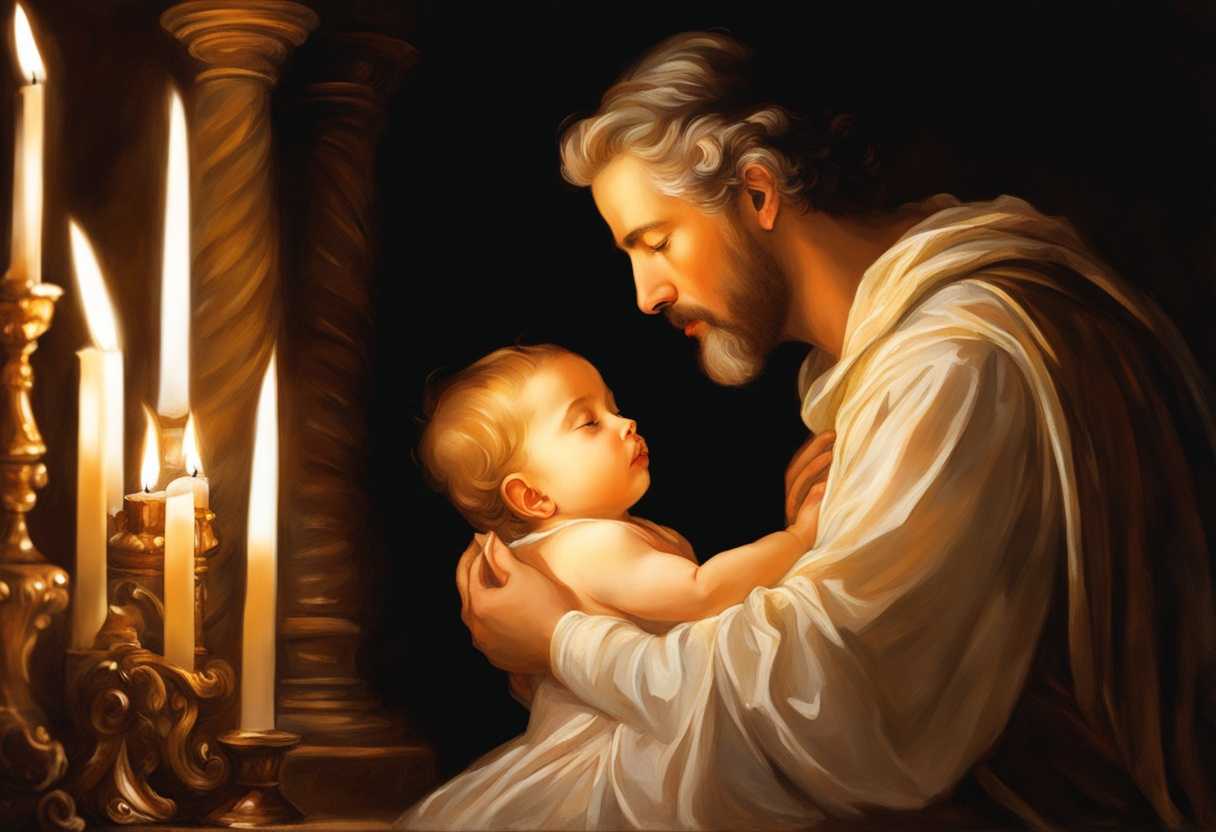 Father-and-child-share-a-tender-moment-in-prayer-bathed-in-candlelight-feeling-protected-and-loved_awxg