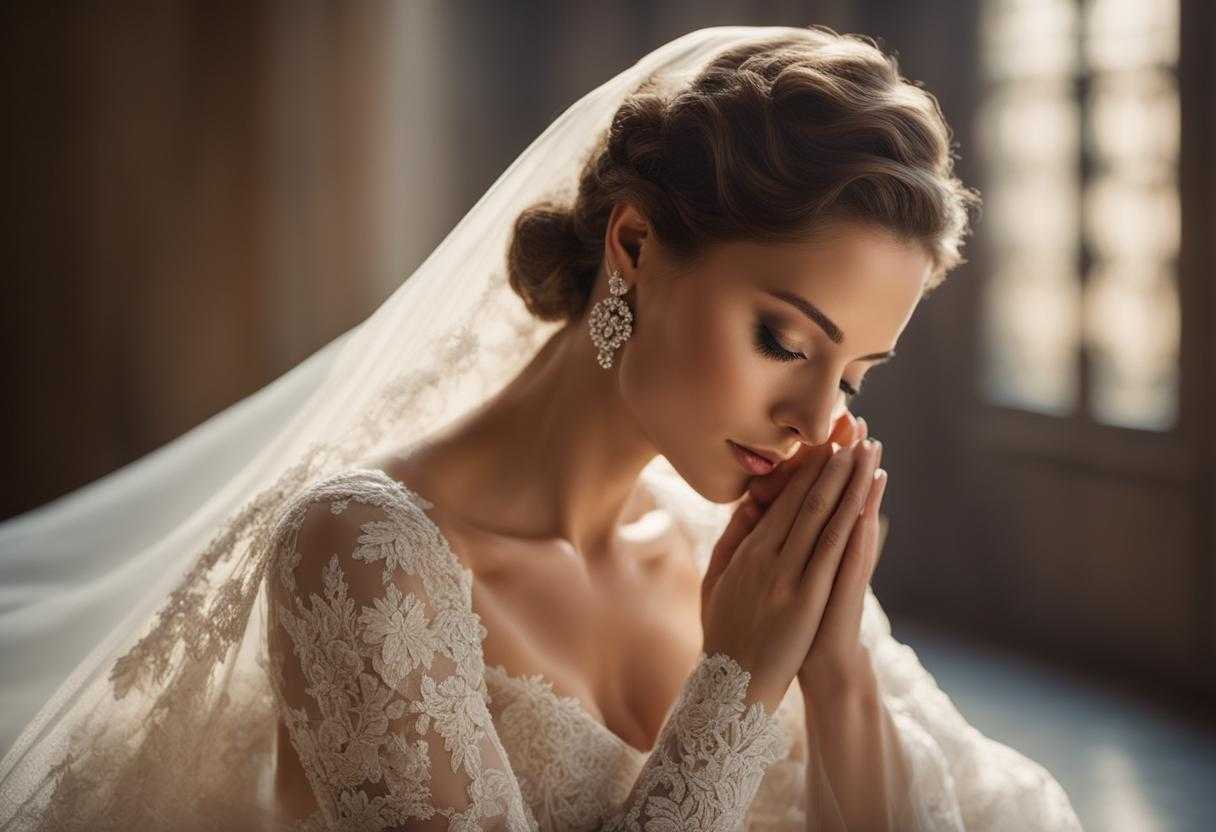 bride-and-groom-sun-drenched-meadow-delicate-lace-tailored-suit-clasped-hands-unity-and-devotio
