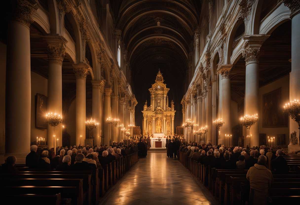 Catholic-congregation-gathers-in-candlelit-prayer-faces-aglow-with-gratitude-and-devotion_iclz