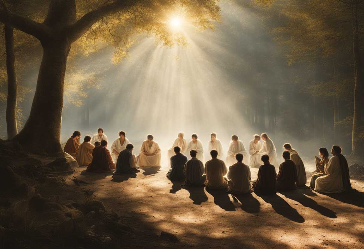 People-in-a-circle-praying-under-sunlight-in-a-serene-forest-seeking-strength-and-unity_qsfk