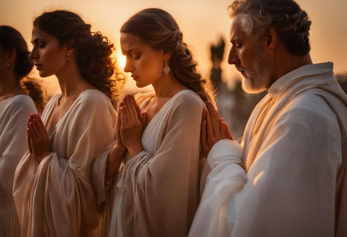 group-of-people-praying-soft-light-of-the-setting-sun-warm-glow-circle-heads-bowed-in-prayer-ha