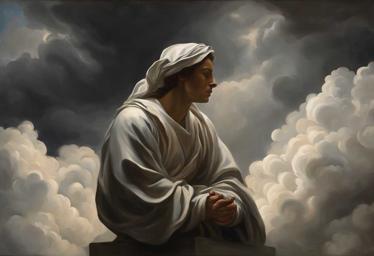 A-serene-figure-praying-amidst-a-backdrop-of-stormy-clouds-seeking-hope-and-stability_gdro