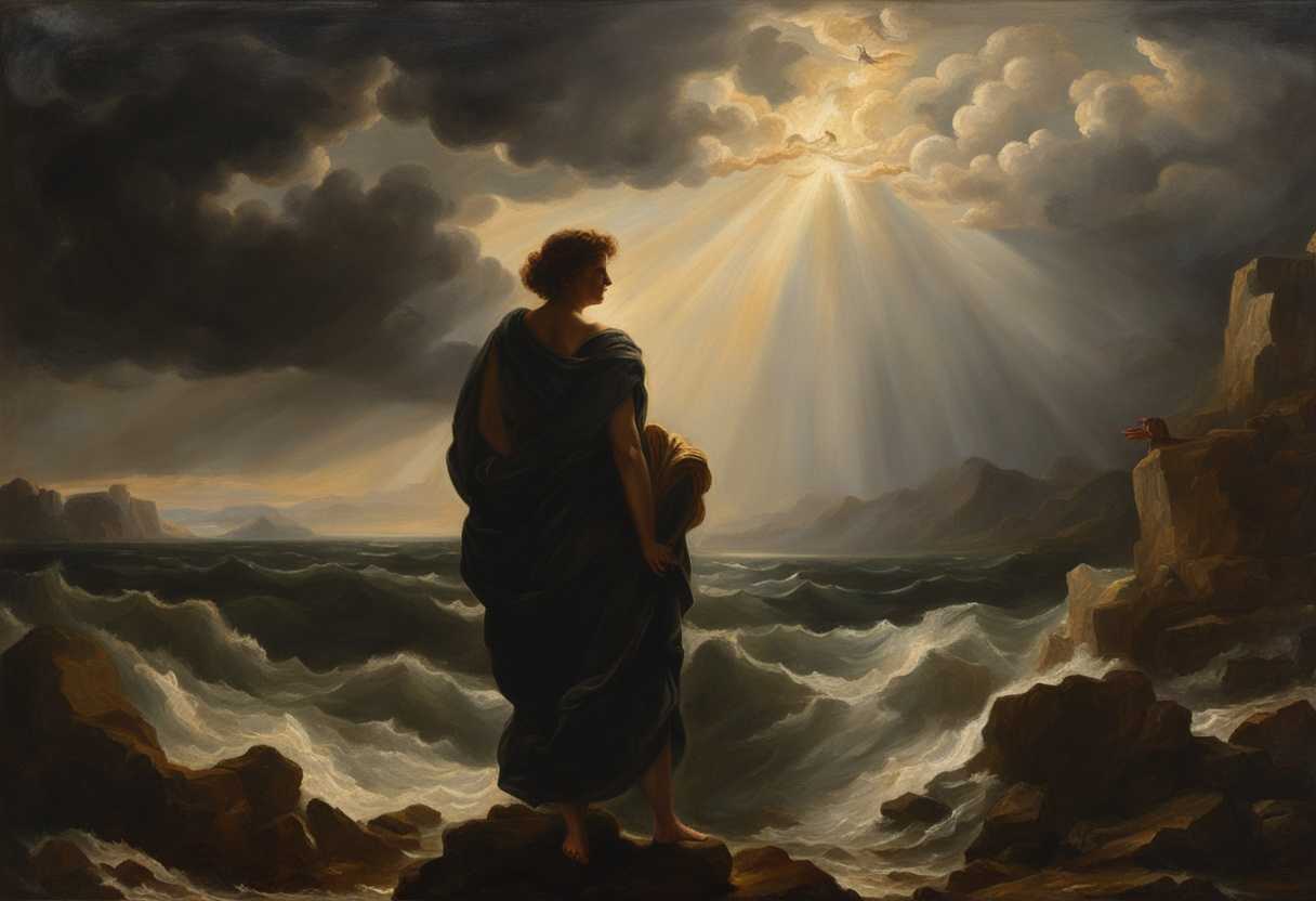 A-resilient-figure-standing-amidst-chaos-sunlight-breaking-through-dark-clouds-symbolizing-hope_rybs