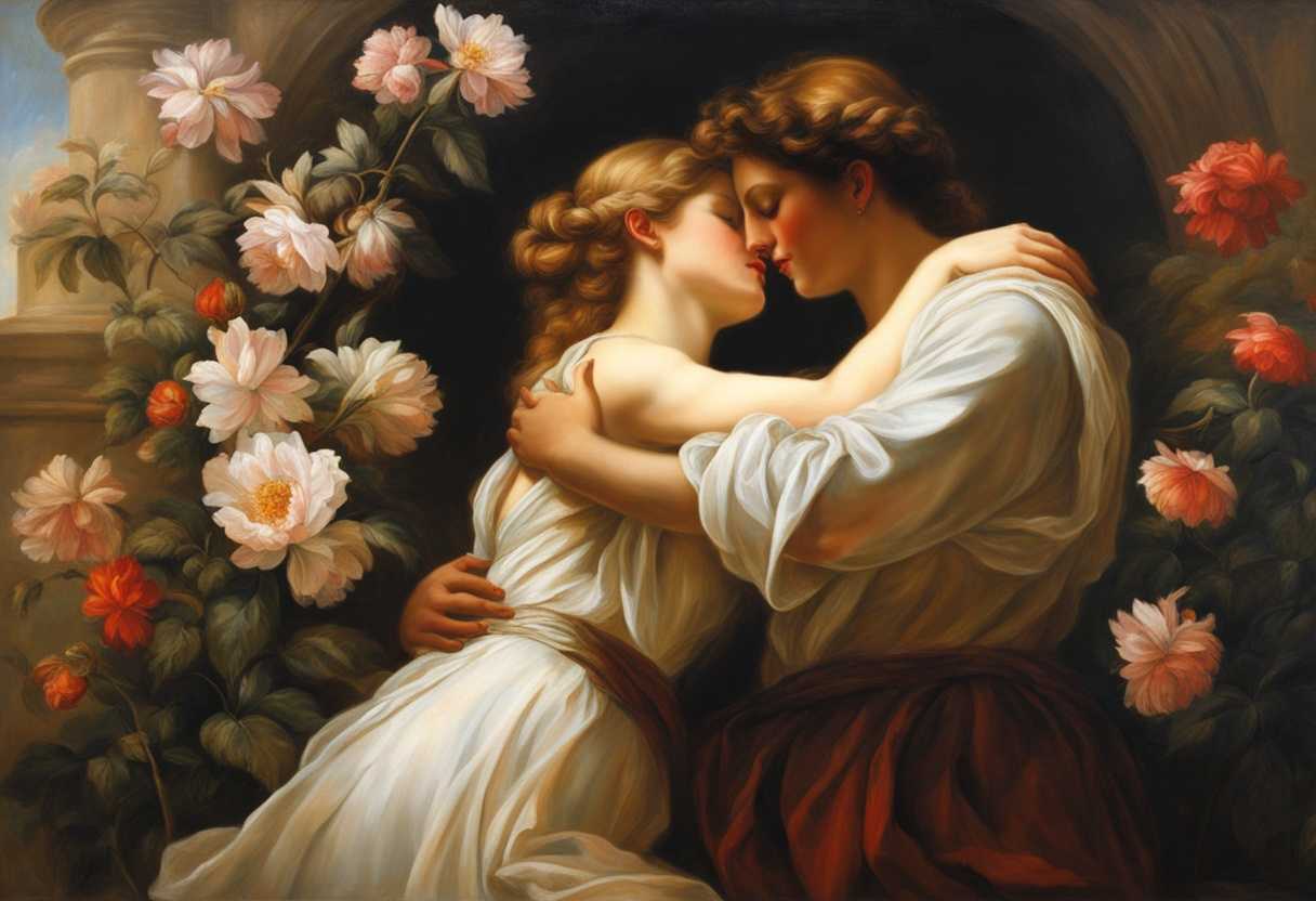 Two-figures-sharing-a-warm-embrace-surrounded-by-blooming-flowers-soft-sunlight-serene-atmosphere_sczj