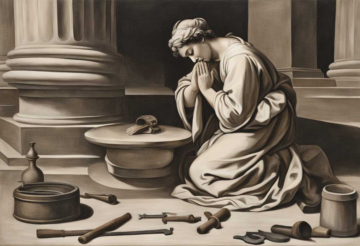 A-person-kneeling-in-a-serene-setting-hands-clasped-in-prayer-surrounded-by-tools-of-labor-hopefu_nnzm