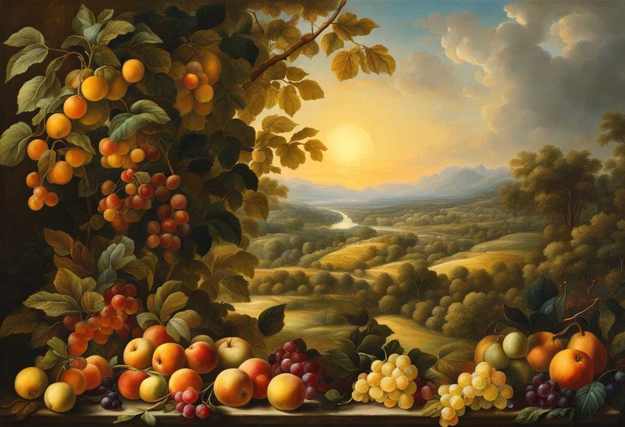 Lush-landscape-overflowing-with-vibrant-fruits-golden-sunlight-serene-atmosphere-divine-abundance_mvnz