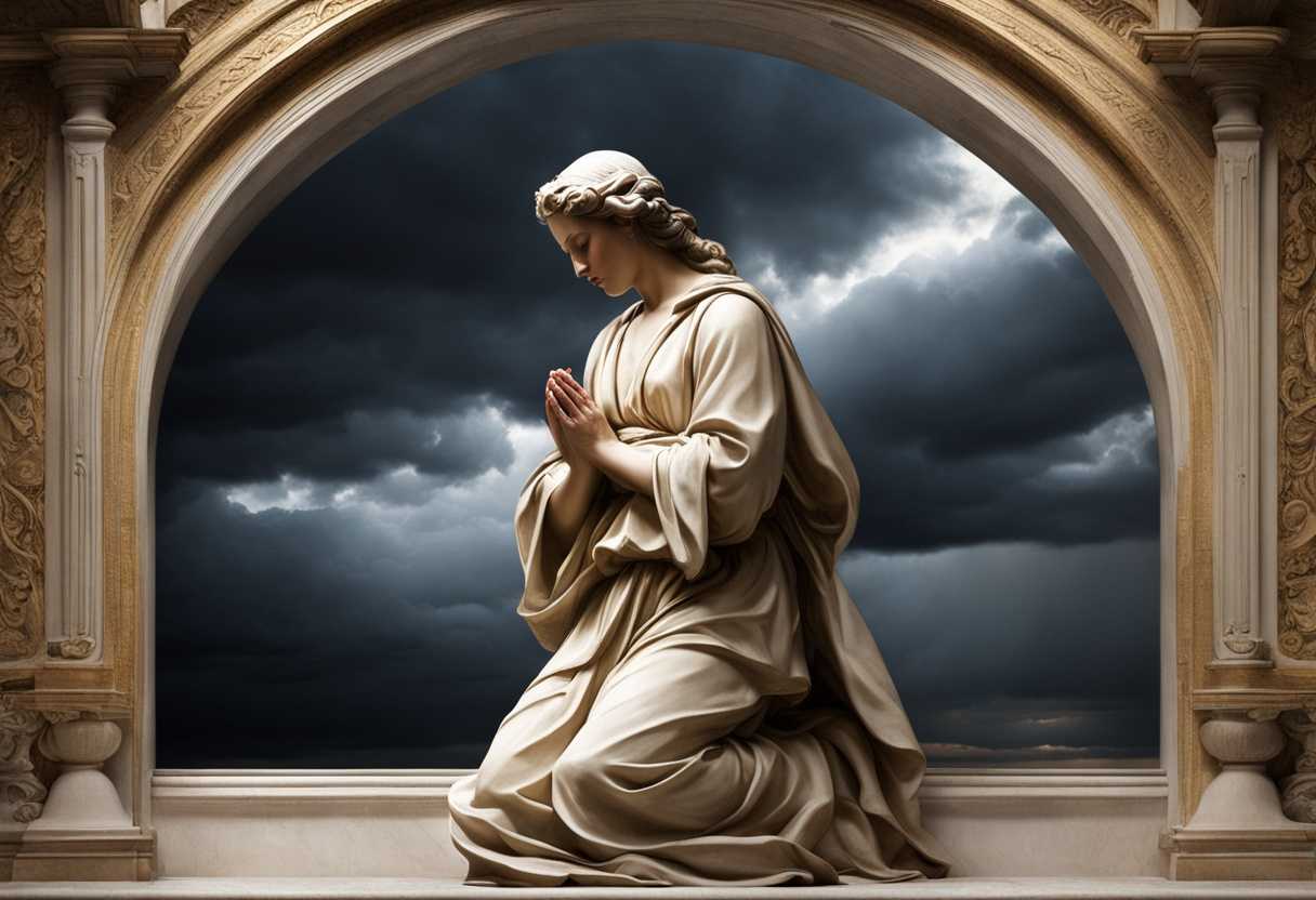 A-serene-figure-kneeling-in-prayer-surrounded-by-stormy-skies-seeking-divine-protection-peaceful-_ispo