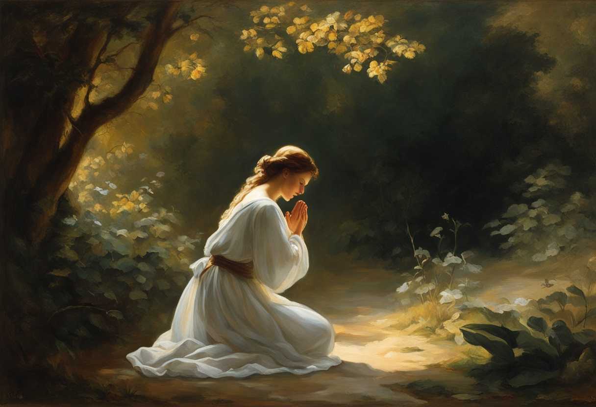 A-serene-figure-kneeling-in-prayer-soft-light-illuminating-their-peaceful-expression-surrounded-by_vvpa