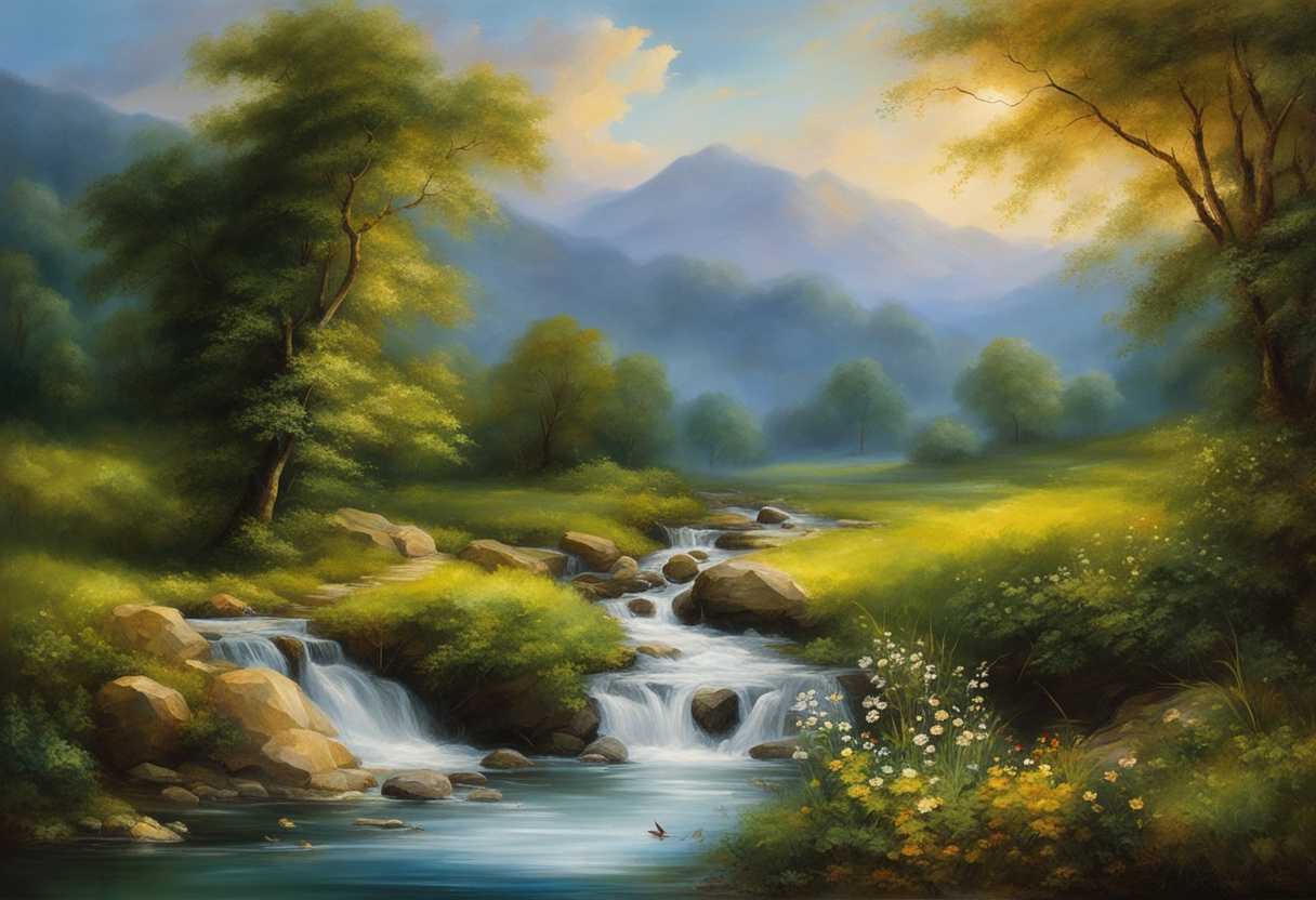 Serene-landscape-gentle-stream-sacred-water-flowing-vibrant-greenery-peaceful-atmosphere-spirit_hsbt