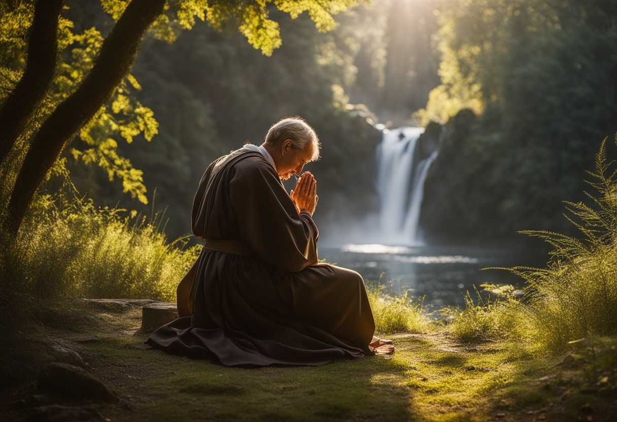 A-person-kneeling-in-prayer-serene-expression-soft-light-surrounded-by-nature-symbolizing-hope-a_fgbh
