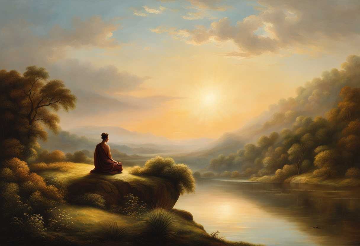 Serene-landscape-at-sunrise-person-meditating-surrounded-by-nature-embodying-peace-and-hope_jvvr