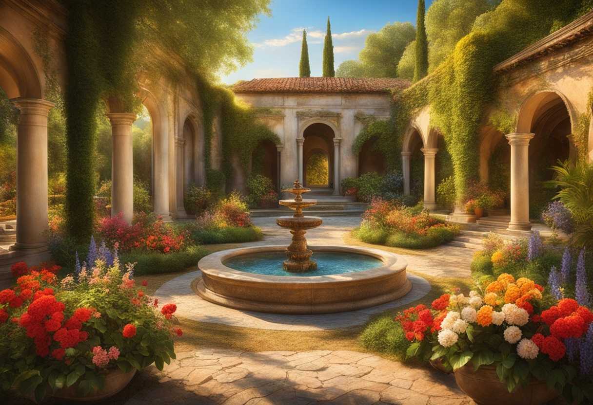 Radiant-sunlit-garden-overflowing-with-vibrant-flowers-joyful-people-sharing-blessings-serene-atm_xxyd
