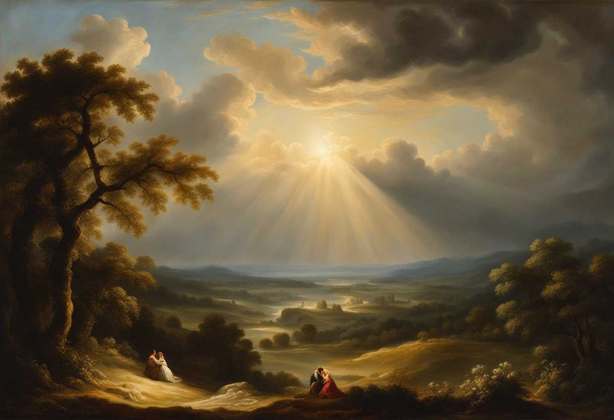 A-serene-landscape-a-person-embracing-another-sunlight-breaking-through-clouds-symbolizing-healin_lgfg