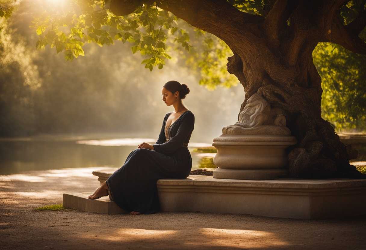 Serene-figure-meditating-in-a-tranquil-garden-soft-sunlight-filtering-through-trees-peaceful-atmos_geoe
