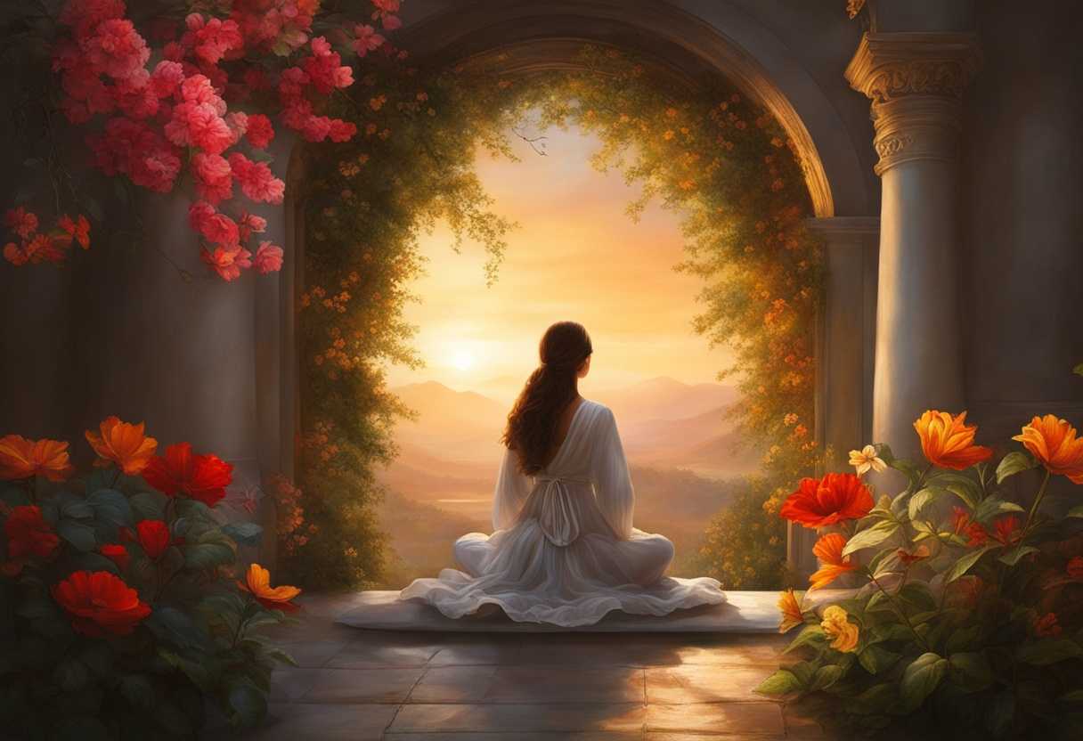 Serene-landscape-at-sunrise-gentle-breeze-vibrant-flowers-peaceful-figure-meditating-radiating-j_rpuu