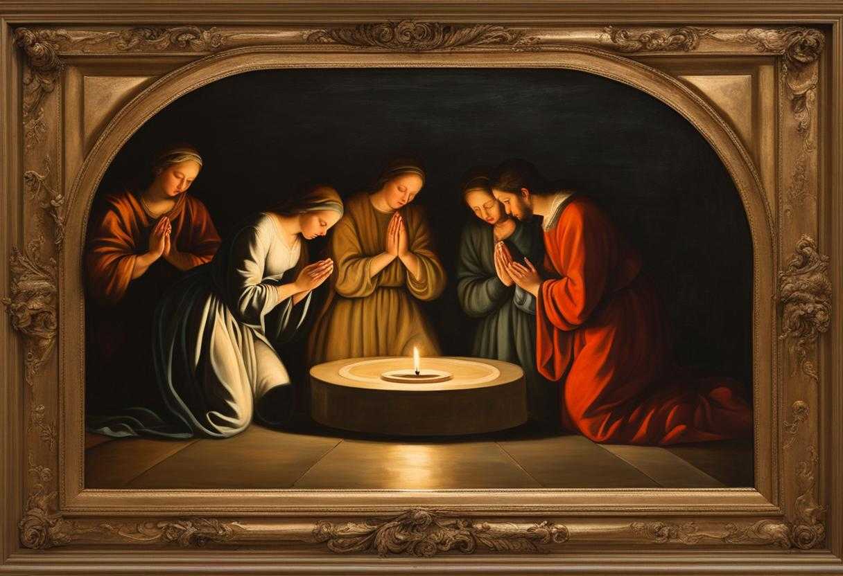 Family-in-candlelit-circle-heads-bowed-in-prayer-hands-clasped-united-in-faith-and-devotion_zcnl