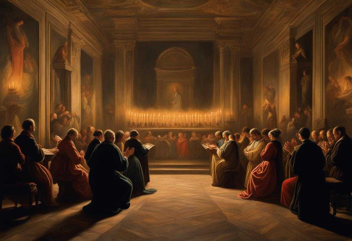People-praying-in-candlelit-room-heads-bowed-hands-clasped-feeling-unity-and-devotion_hpop