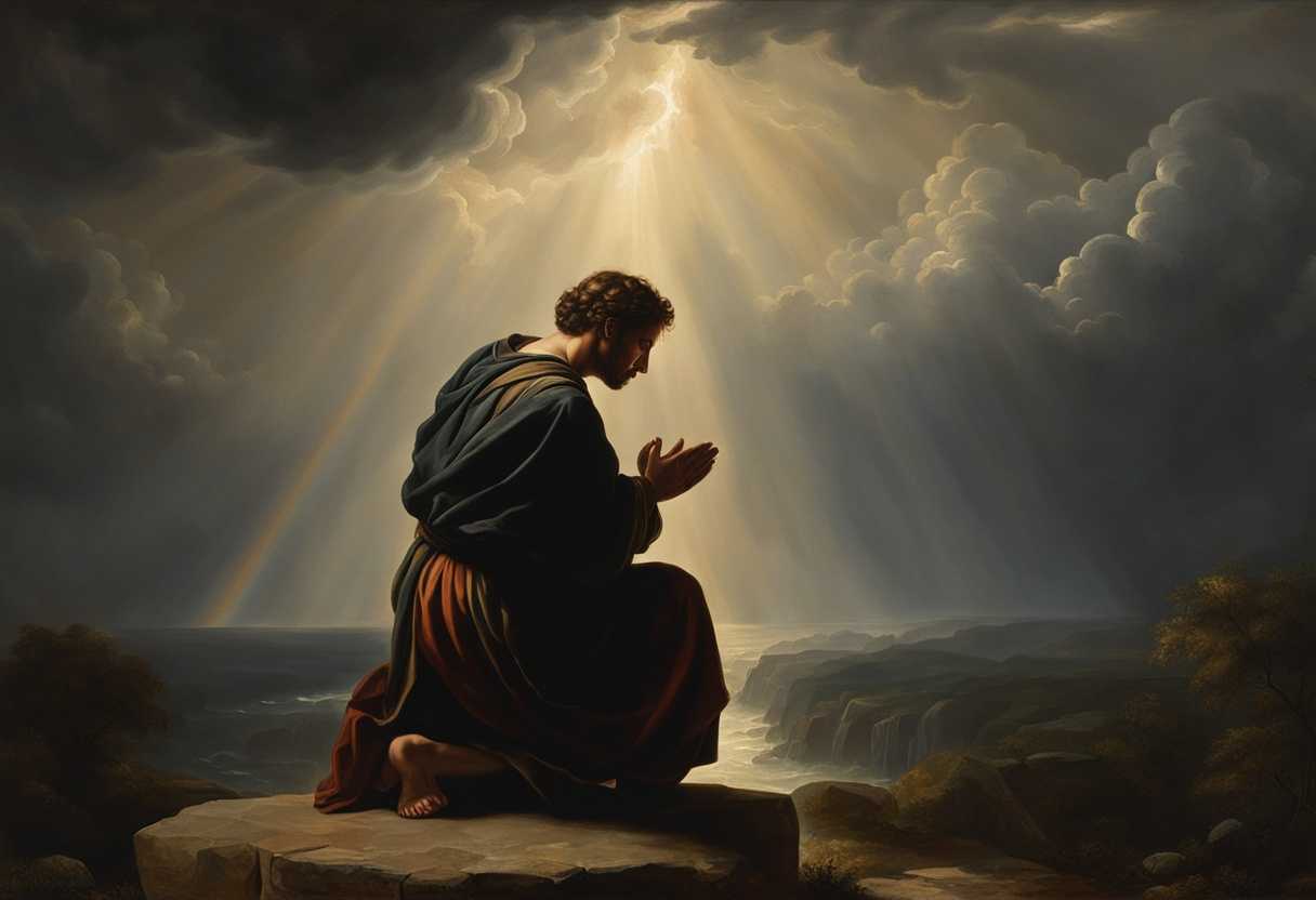 A-person-kneeling-in-prayer-amidst-a-storm-light-breaking-through-dark-clouds-hopeful-expression_krnf
