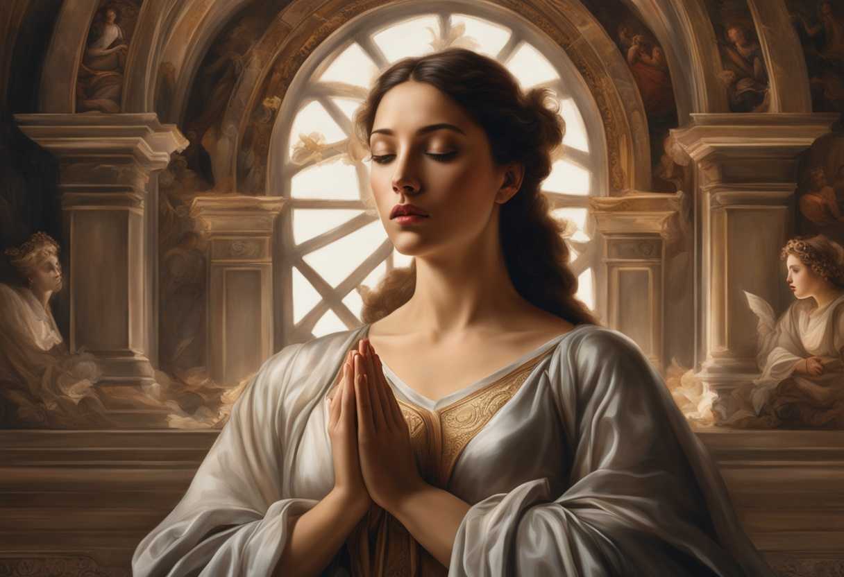 A-serene-woman-praying-soft-light-illuminating-her-face-surrounded-by-symbols-of-strength-and-love_qwxp