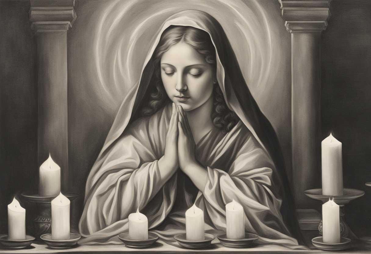 A-serene-figure-in-prayer-surrounded-by-glowing-candles-embodying-unwavering-strength-and-hope_ntom