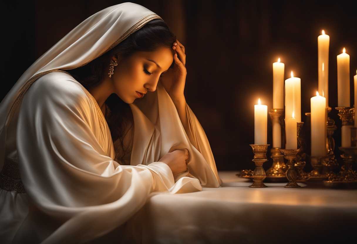 A-serene-figure-in-prayer-surrounded-by-glowing-candles-soft-light-peaceful-ambiance-deep-focus_hymw
