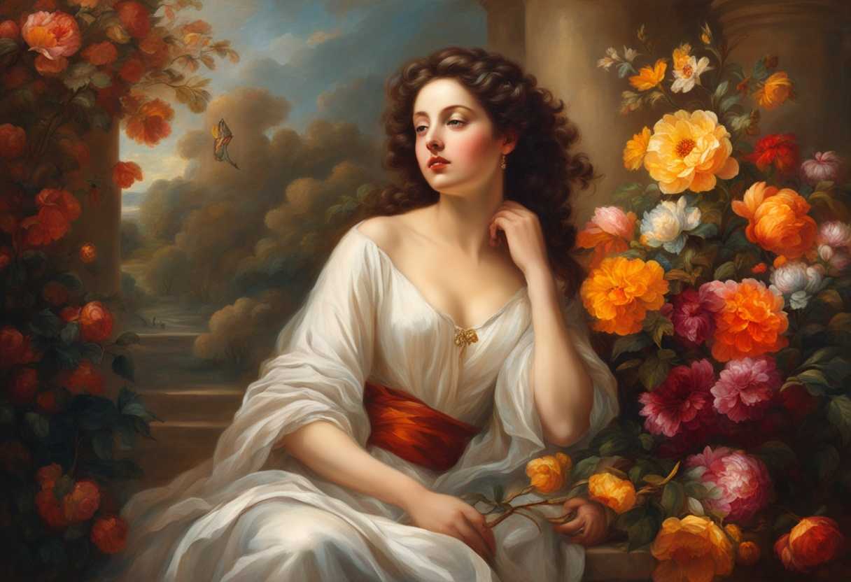 Radiant-woman-exuding-warmth-surrounded-by-vibrant-flowers-serene-atmosphere-joyful-expressions-_chpp