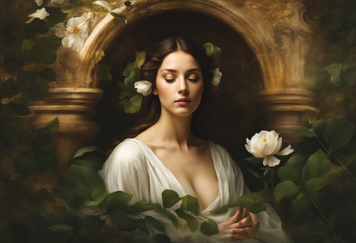 Serene-woman-meditating-in-nature-surrounded-by-soft-light-deep-reflection-peaceful-atmosphere-v_qchx