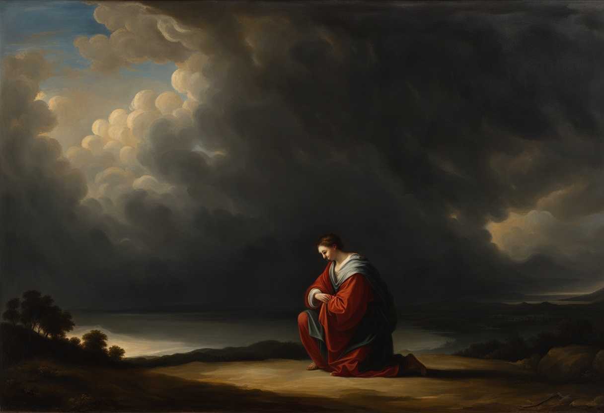 A-person-kneeling-in-prayer-surrounded-by-stormy-skies-seeking-inner-strength-and-hope_qqkb
