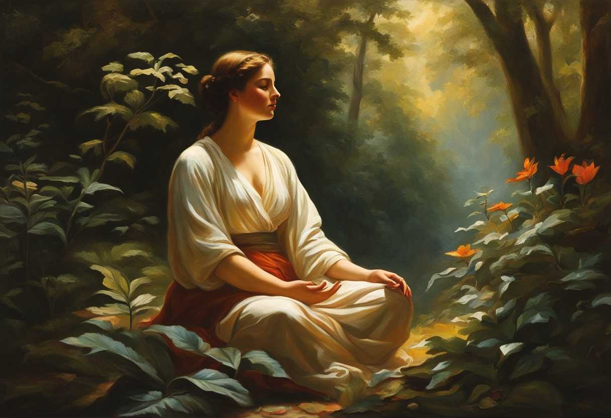 A-serene-figure-meditating-in-a-sunlit-forest-surrounded-by-vibrant-flora-peaceful-expression_nrix