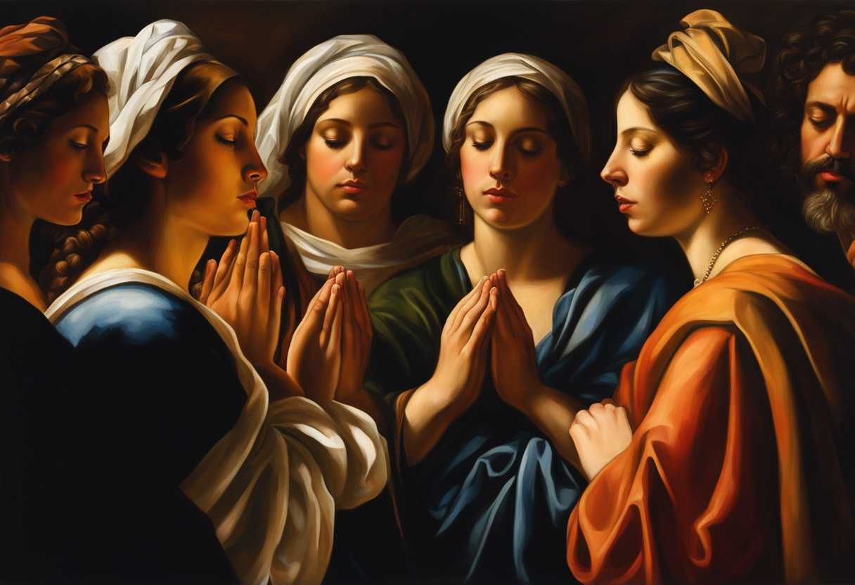 Diverse-faces-in-prayer-hands-clasped-serene-expressions-warm-light-unity-in-diversity-peaceful_xeki