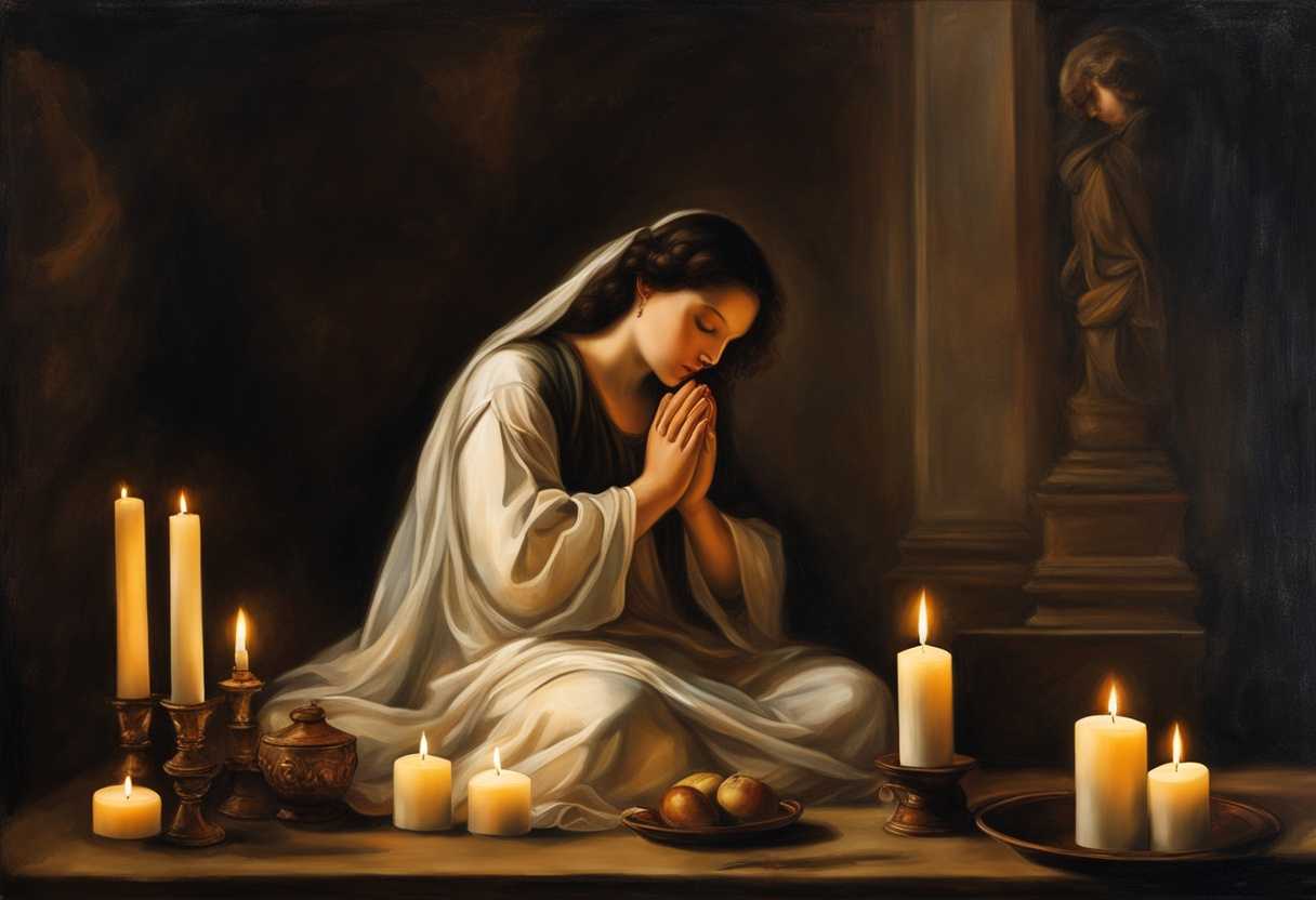 A-serene-figure-in-prayer-surrounded-by-glowing-candles-peaceful-ambiance-deep-focus-spiritual-t_kbkb