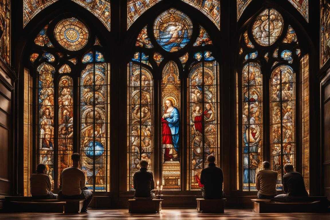 group-of-people-praying-solemn-unity-stained-glass-windows-serene-glow-reverence-peace-quiet-d