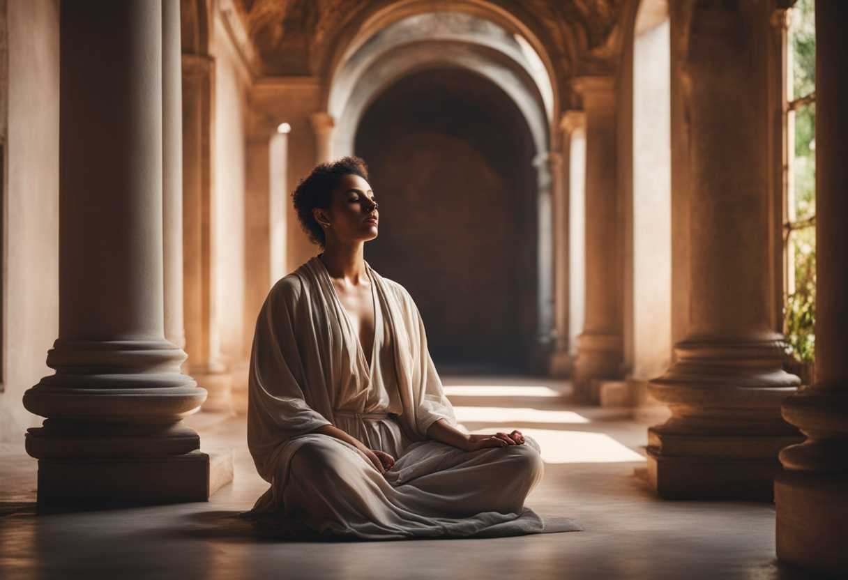 Serene-individual-meditating-in-nature-surrounded-by-soft-light-visualizing-dreams-peaceful-atmos_hsdw